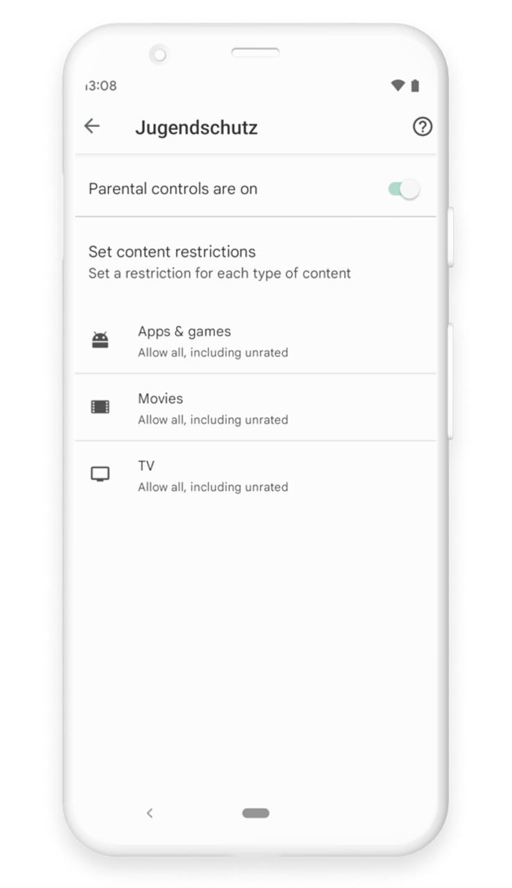 Anleitung - Google Play Store Jugendschutzeinstellungen Inhaltseinstellungen