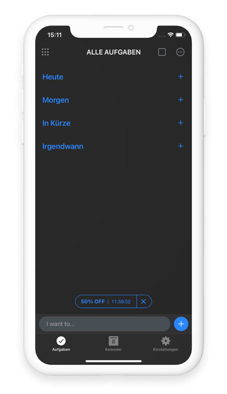 Any.do App-Screenshot - offene Tasks