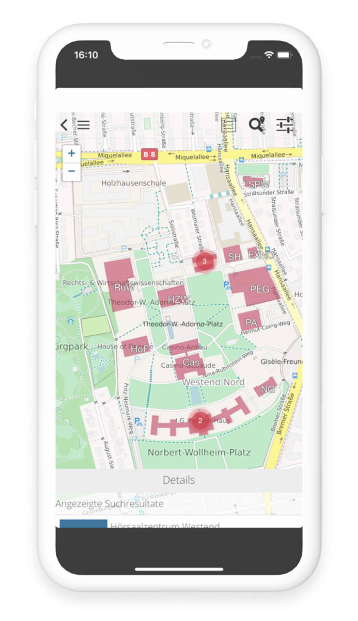 Goethe-Uni Frankfurt App-Screenshot Campus