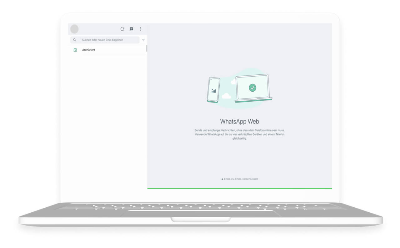 Abmeldung auf WhatsApp Web am PC durch das Öffnen der Webseite