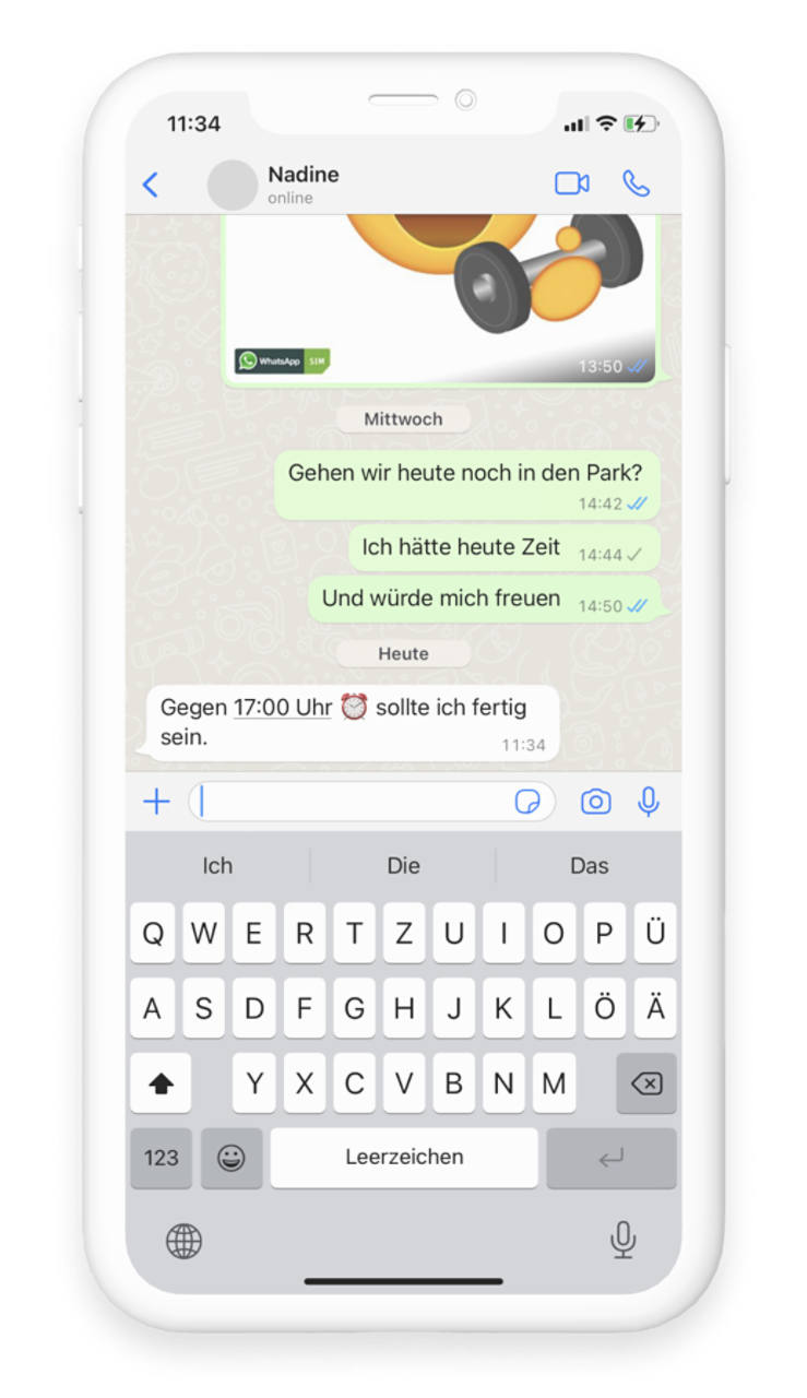 In WhatsApp Chats können selbstgemalte Bilder verschickt werden