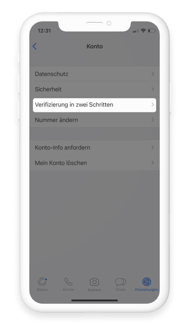 Ein Überblick über die Datenschutz-Funktion bei Apps, bei WhatsApps ist die Datenschutz-Funktion aktiviert.