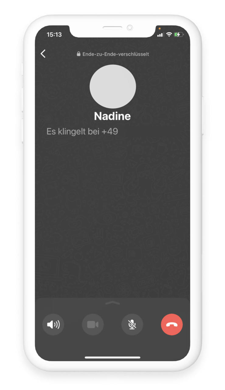 Bei einem Anruf über WhatsApp erklingt ein Freizeichen, wenn dein Gesprächspartner eine Internetverbindung hat