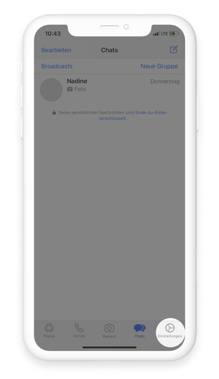 Die Einstellung der Sichtbarkeit in WhatsApp kann über das Öffnen der Einstellungen stattfinden