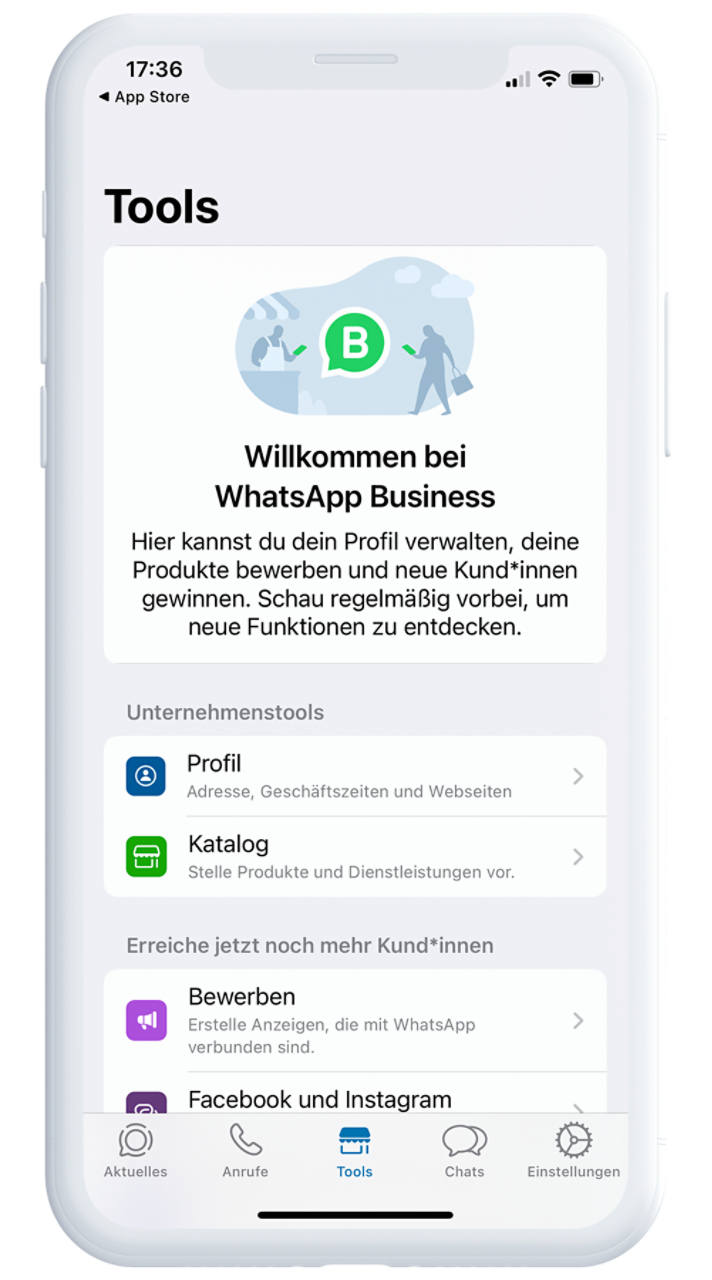 Deine Anmeldung zu WhatsApp Business ist nun abgeschlossen